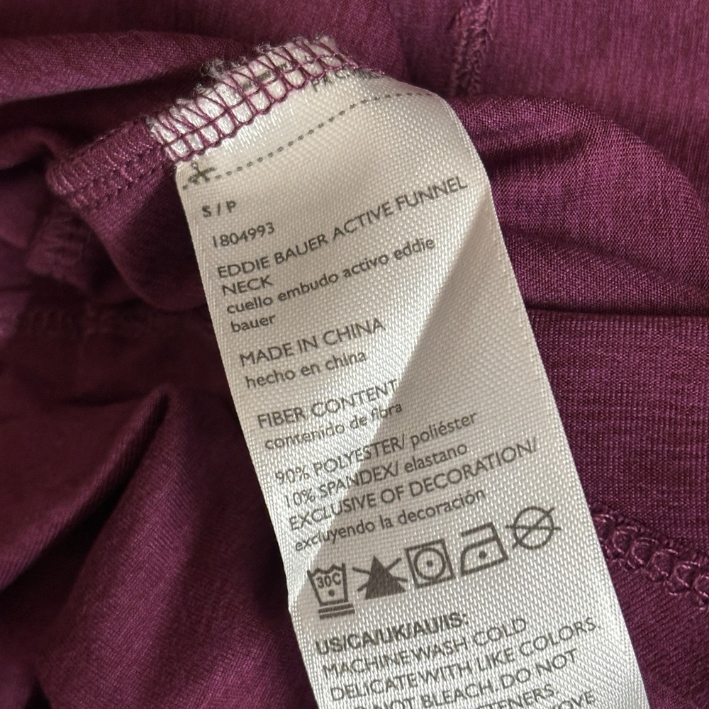 Eddie‎ Bauer Women's Active Funnel Neck Long Sleeve Top Pullover | Small Purple - Picture 6 of 6
